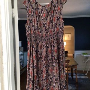 Anthropologie Maeve navy print dress